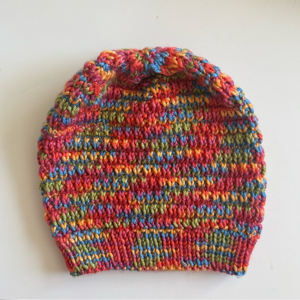 Handknit Colorful Knitted Beanie
